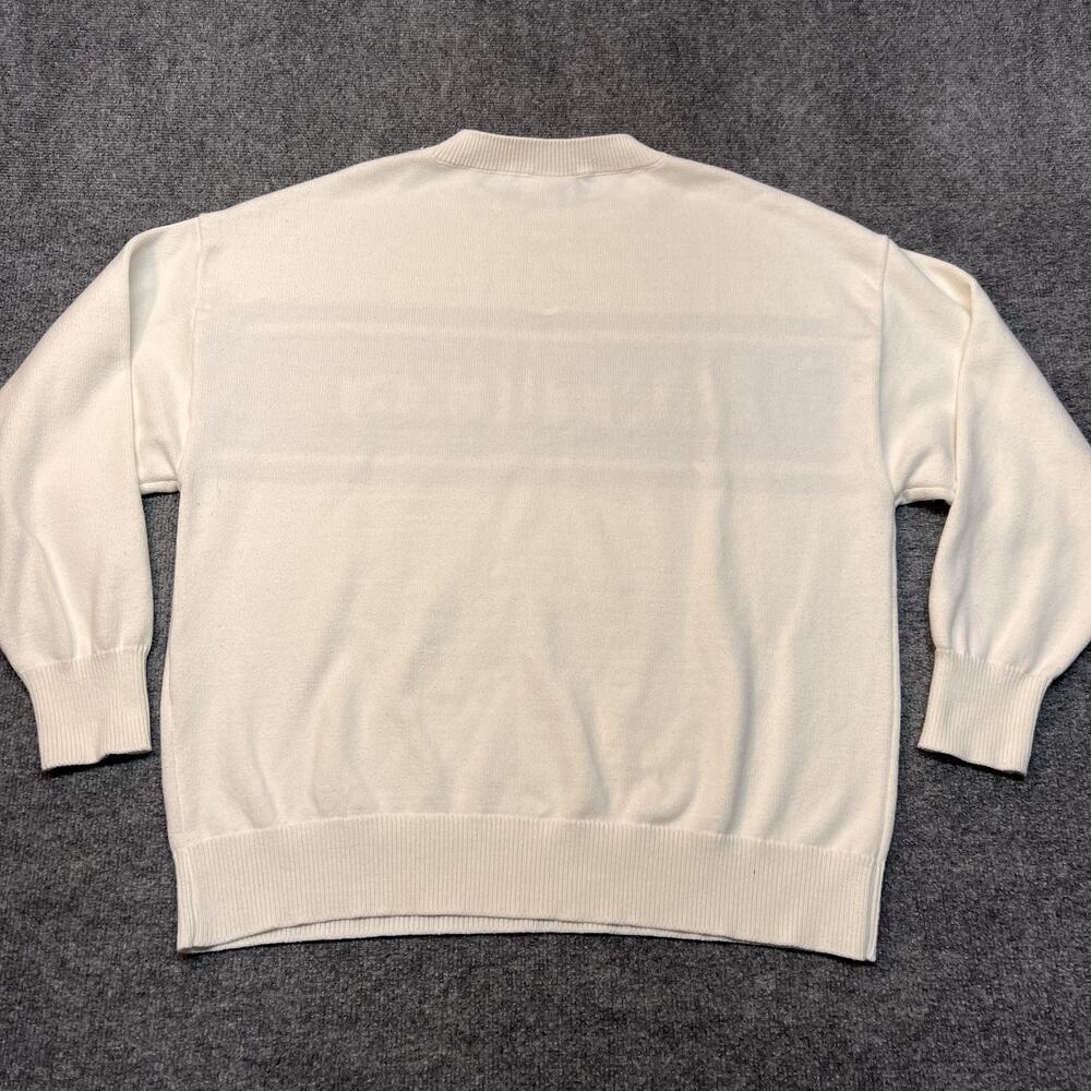 Moonrise Sweater Mens XL White Nantucket Graphic Crewneck Pullover Knit Preppy - Picture 3 of 8